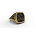 10K Gold Signature Style Ring, Custom Logo